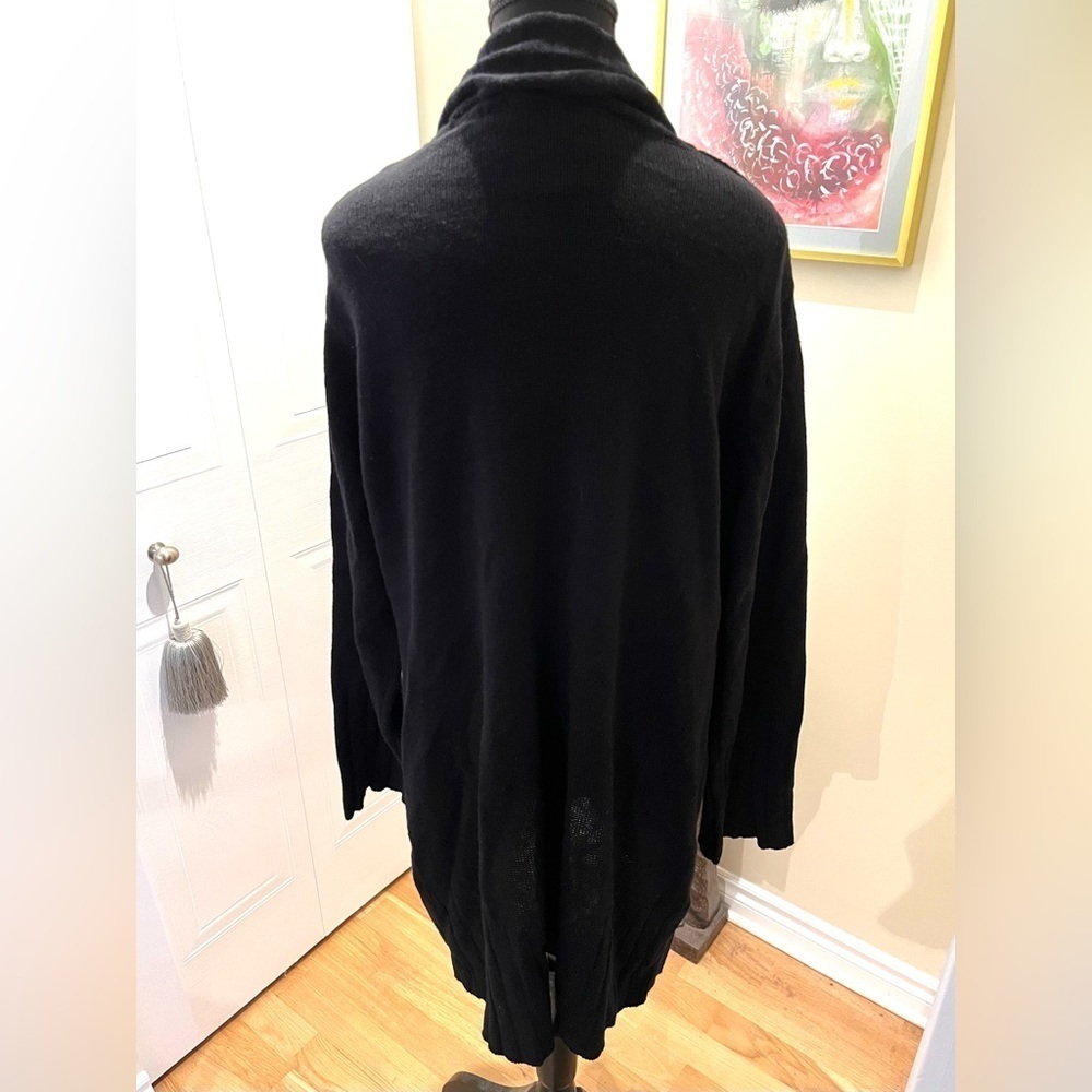 ✅Coco & Capers black knit open cardigan w/pattern 🧶🖤🖤🖤 - Picture 3 of 5